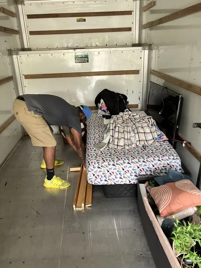 Ready Now Anytime crew and moving truck on a Southern Indiana job